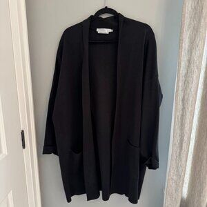 Contemporaine Long Fine-Knit Cardigan - Black - Size XL